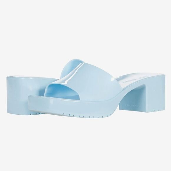 Steve Madden Harlin Blue Jelly Open Toe Slide Sandal - Picture 1 of 14